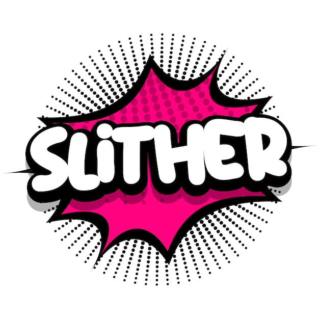 Slither 만화 폭발 거품 벡터 일러스트 레이 션