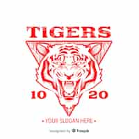 Free vector slogan tiger background