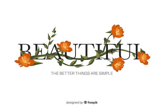 Free vector slogan with flowers