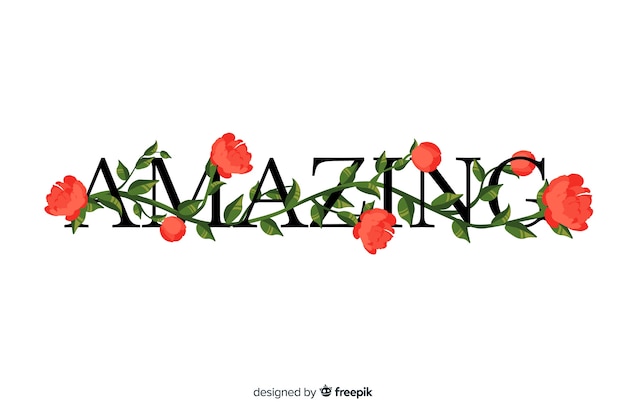 Free vector slogan with flowers