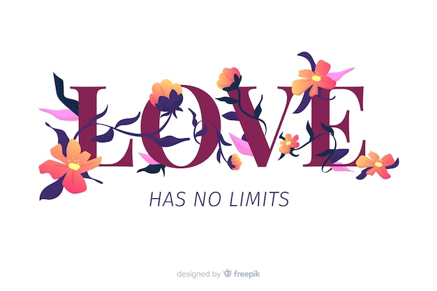 Free vector slogan with flowers