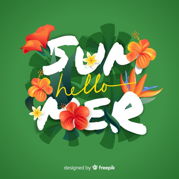 Free vector slogan with flowers