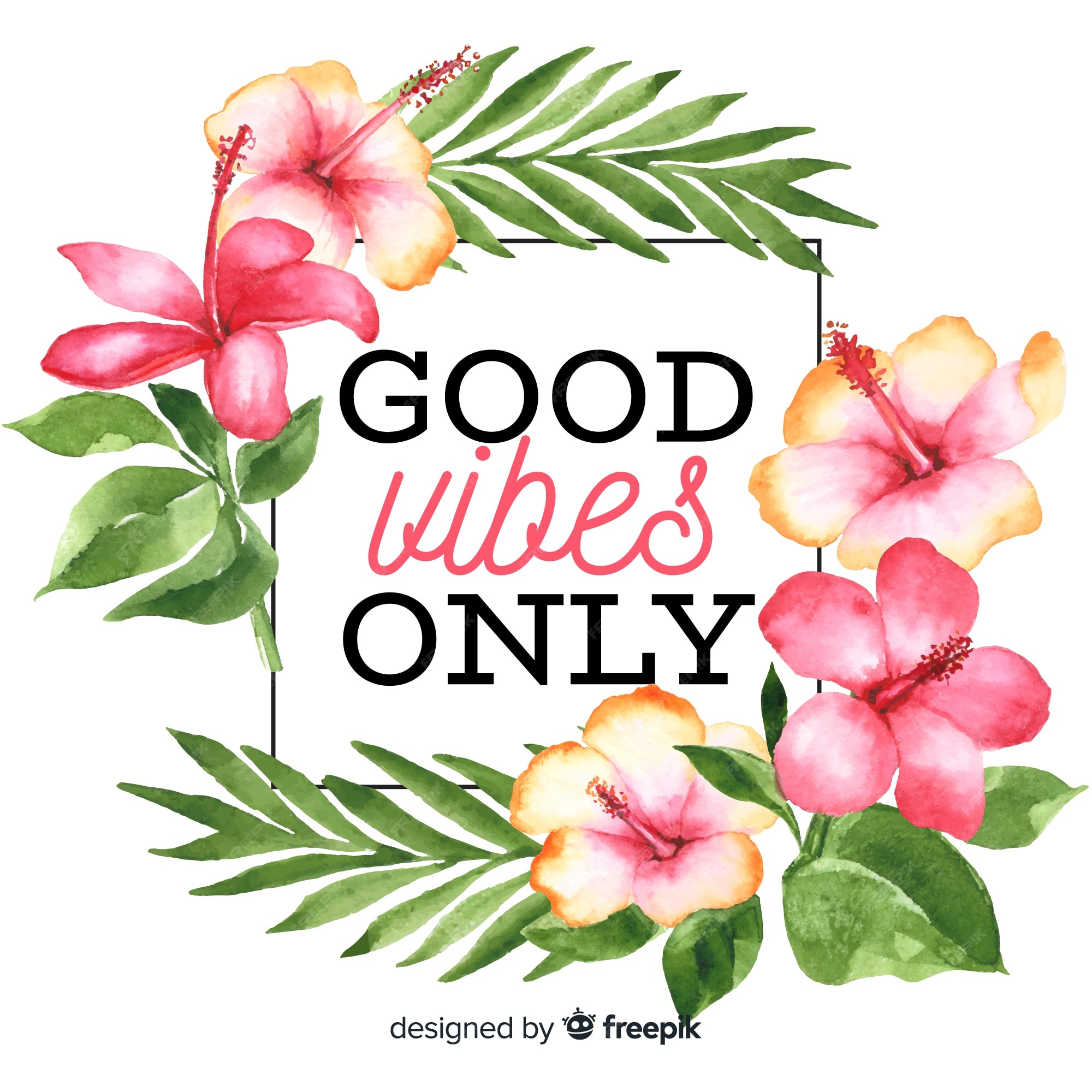 Free Vector | Slogan with hand drawn flowers background