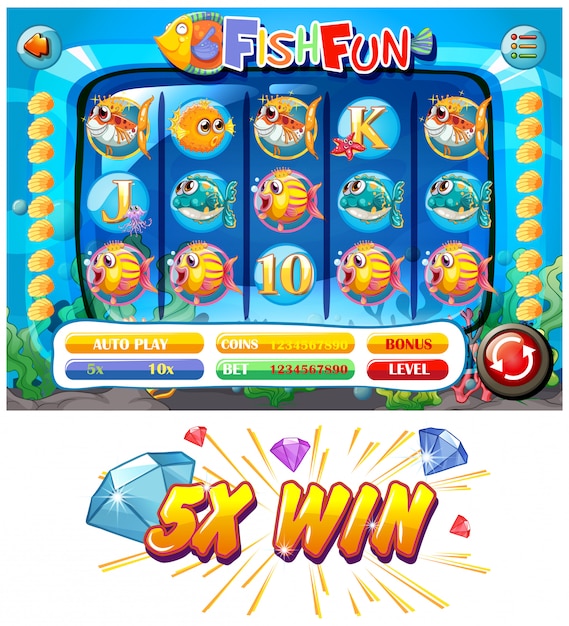slot game template with fish characters
