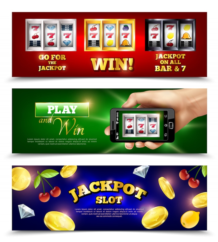 Free Vector slot machine banners set