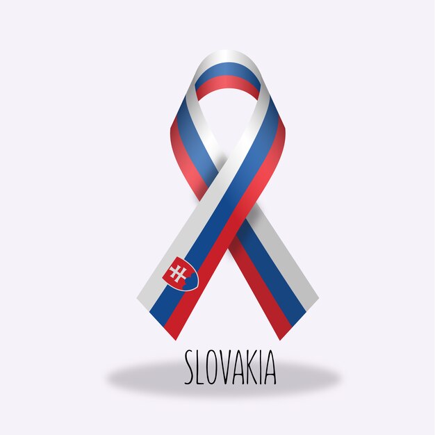 Slovakia flag ribbon design