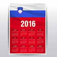 Free vector slovenia calendar of 2016