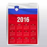 Бесплатное векторное изображение Словения календарь 2016