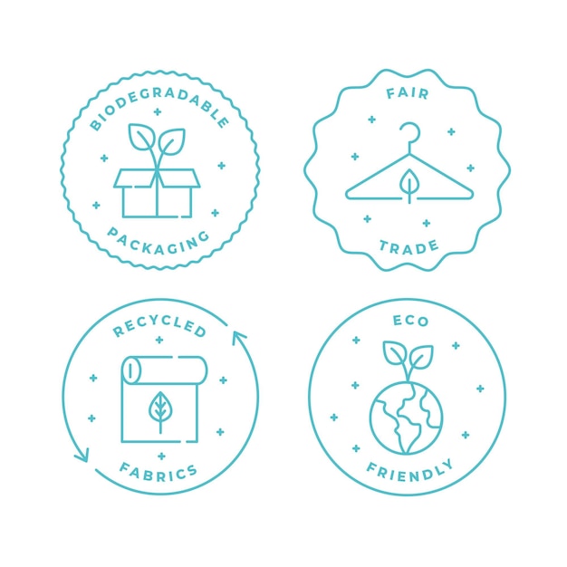 Free vector slow fashion badge colection