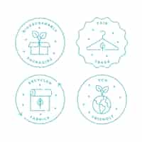 Free vector slow fashion badge colection