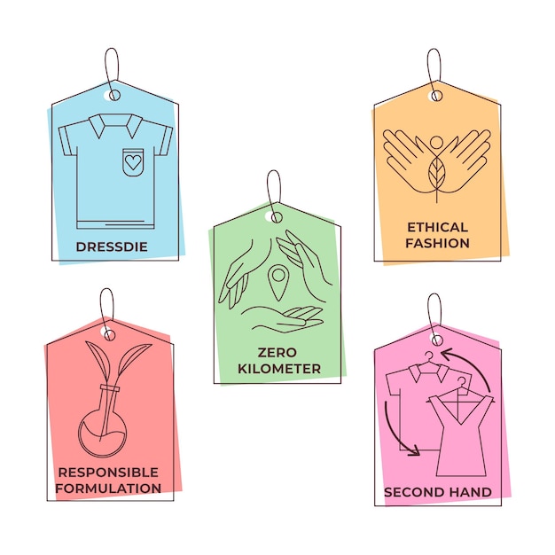 Free vector slow fashion badge pack