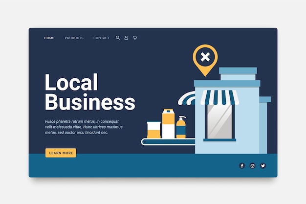 Free vector small business landing page template