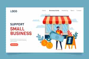 Free vector small business landing page template