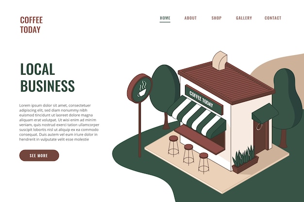 Free vector small business landing page template