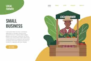 Free vector small business landing page template