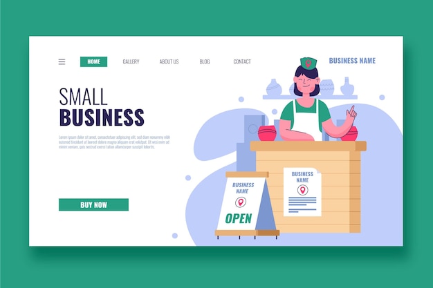 Free vector small business landing page