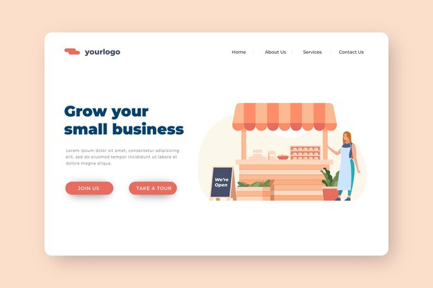 Small business landing page