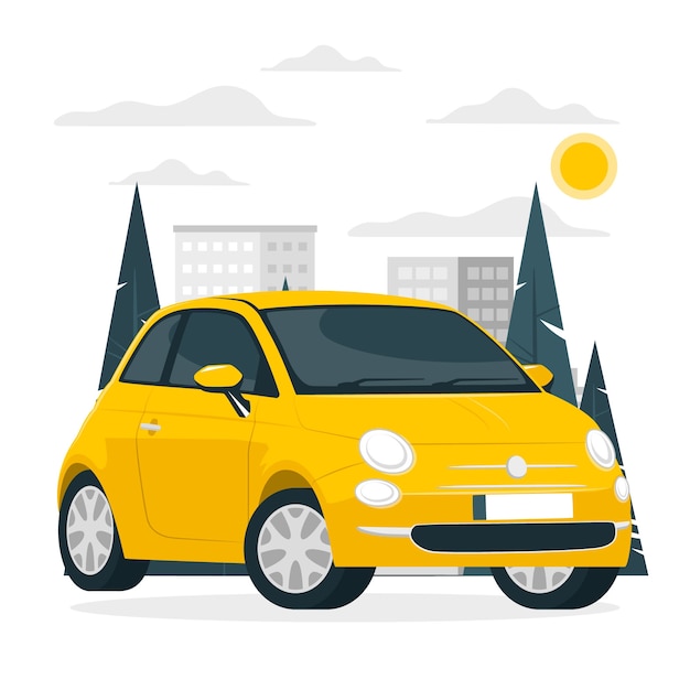 Бесплатное векторное изображение Иллюстрация концепции небольшого автомобиля