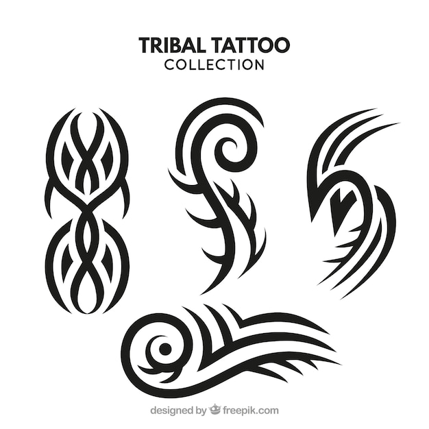 Vettore gratuito piccola collezione di tatuaggi tribali