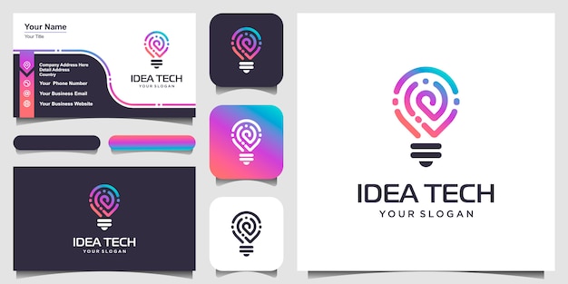 Download Free Smart Bulb Tech Logo Icon And Business Card Bulb Logo Design Use our free logo maker to create a logo and build your brand. Put your logo on business cards, promotional products, or your website for brand visibility.