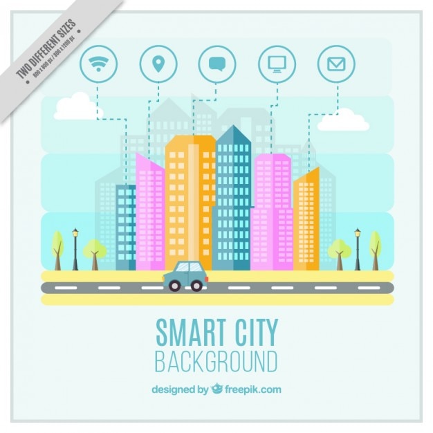 Vettore gratuito sfondo smart city