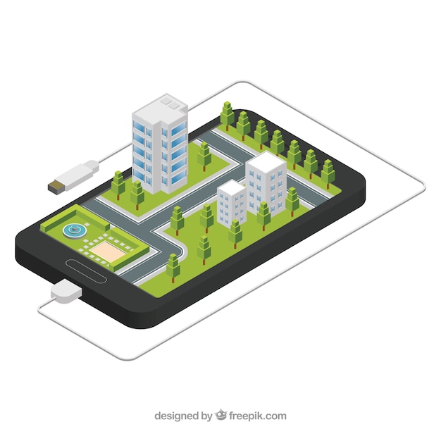 Free vector smart city background