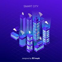 Smart city isometric background