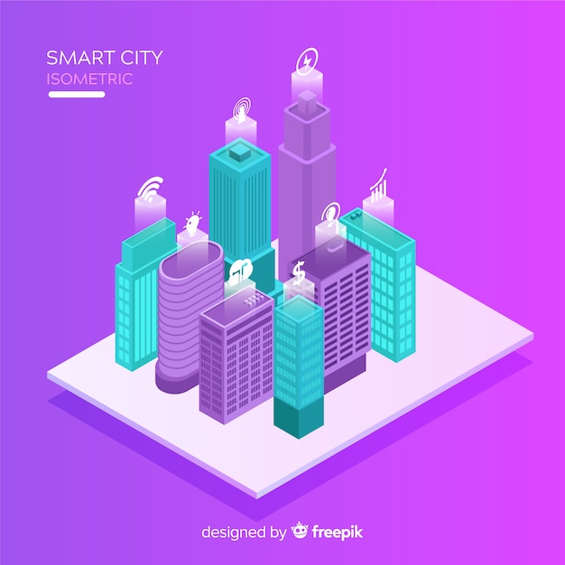 Smart city isometric background