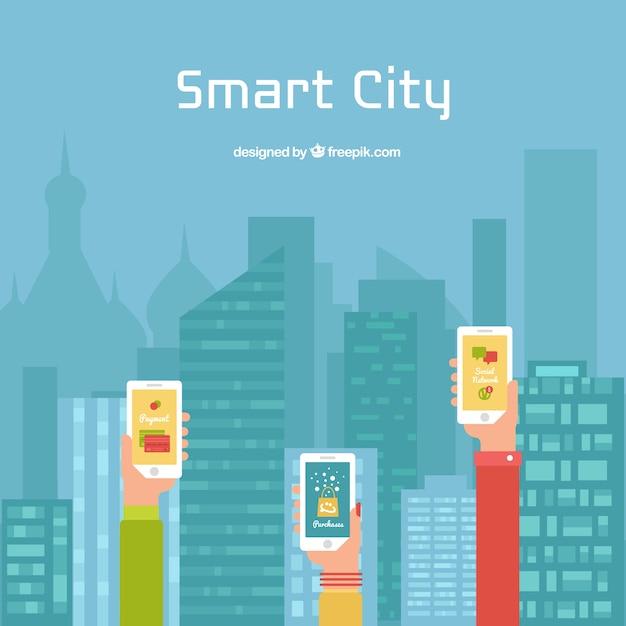 Free vector smart city