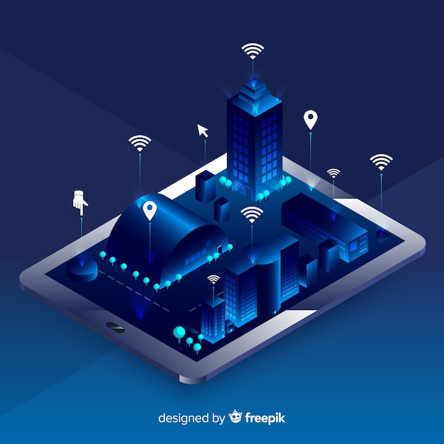 Free vector smart city