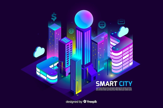 Free vector smart city