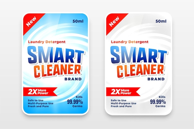 Free vector smart cleaner laundry detergent label