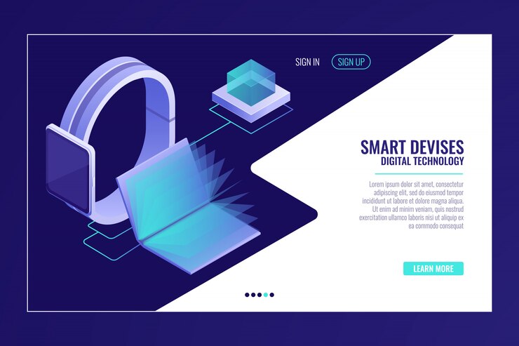 Free Vector smart devices, information mobility, smartwatch with open electronic book