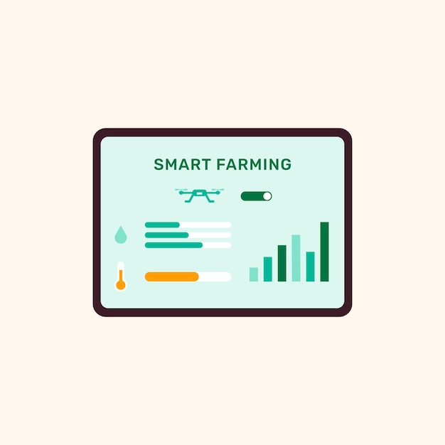 Free vector smart farming controller ui vector on tablet screen