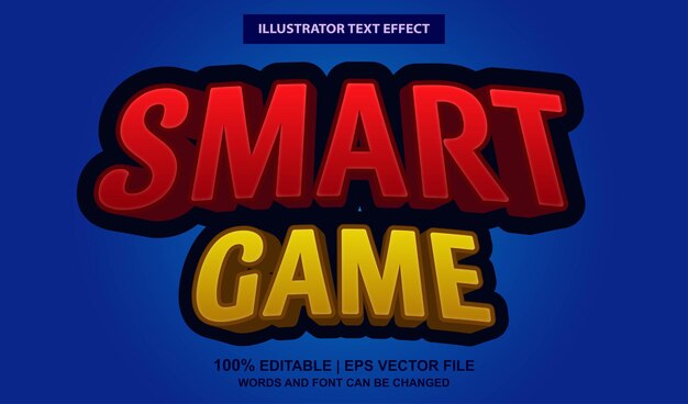 Smart game editable text effect premium style vector