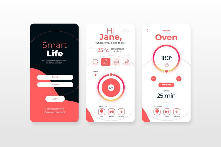 Free Vector smart home app concept