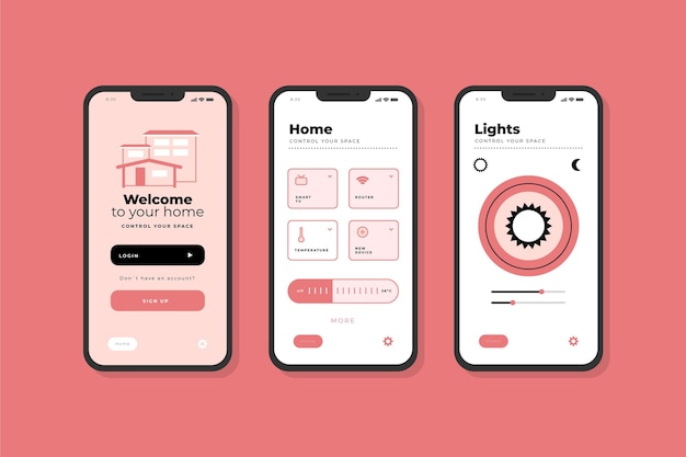 Smart Home App Interface Screens