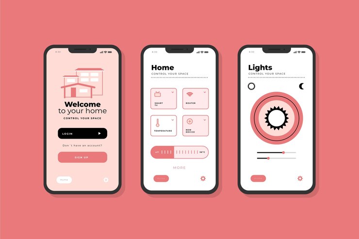 Free Vector smart home app interface screens