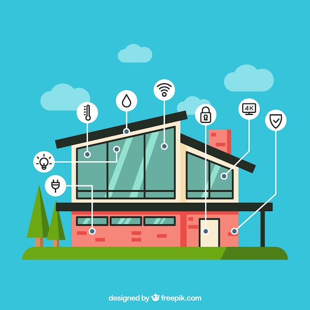 smart home background with device