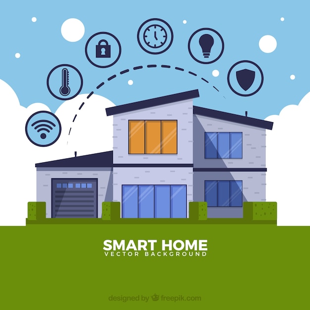 Smart home background with device