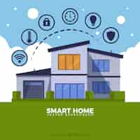 Free vector smart home background with device