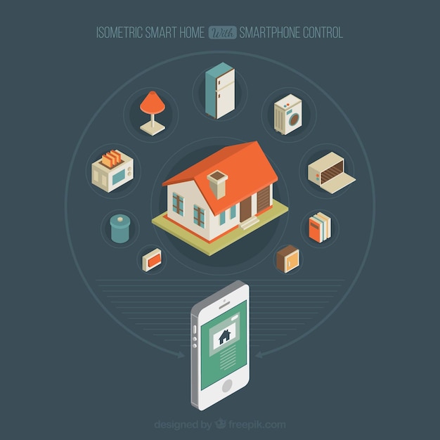 Free vector smart home background with device