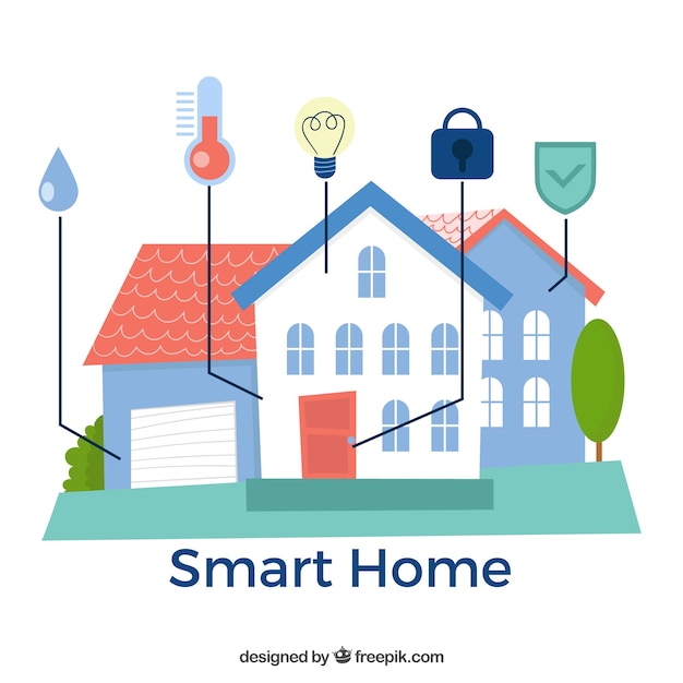 Free vector smart home background with device