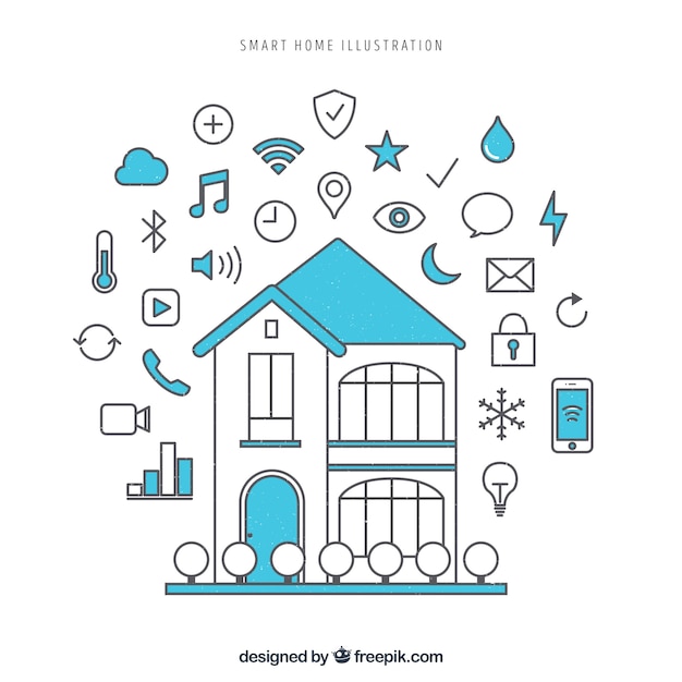 Smart home background with device