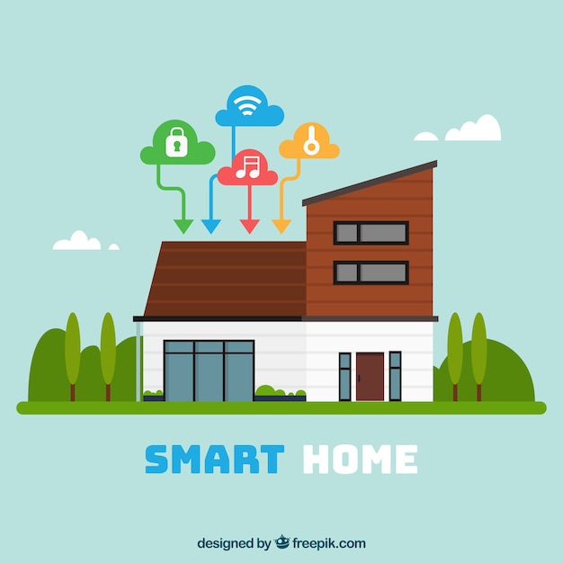 Free vector smart home background with device