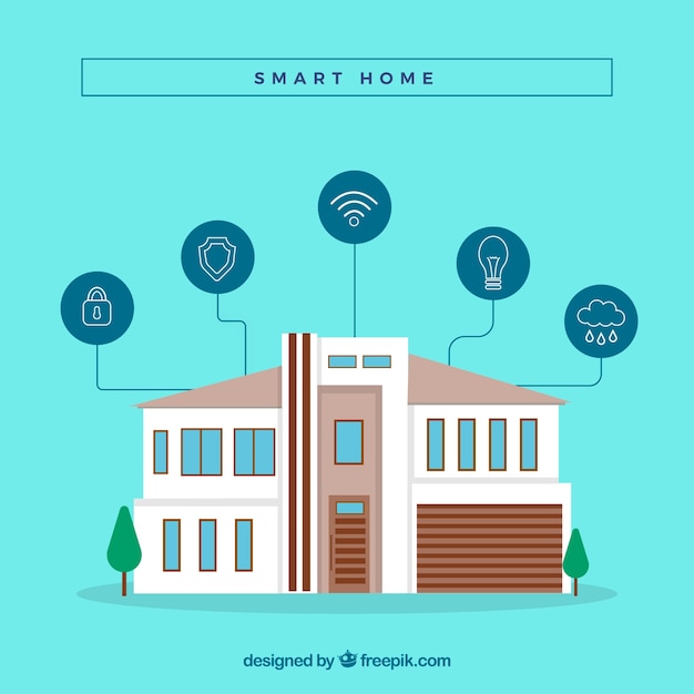 Free vector smart home background with device