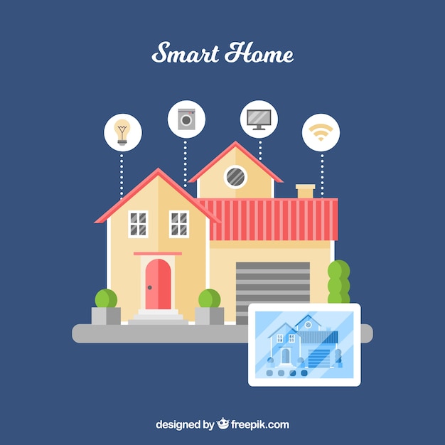 Free vector smart home background with device