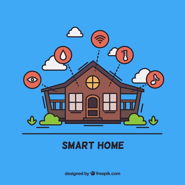 Smart home background with device