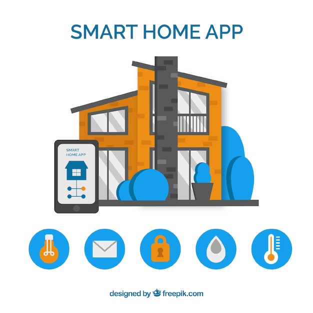 Smart home background with device