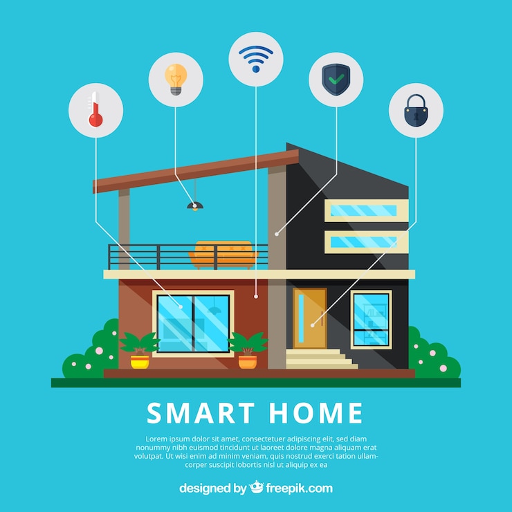 मुफ़्त वेक्टर smart home background with functions